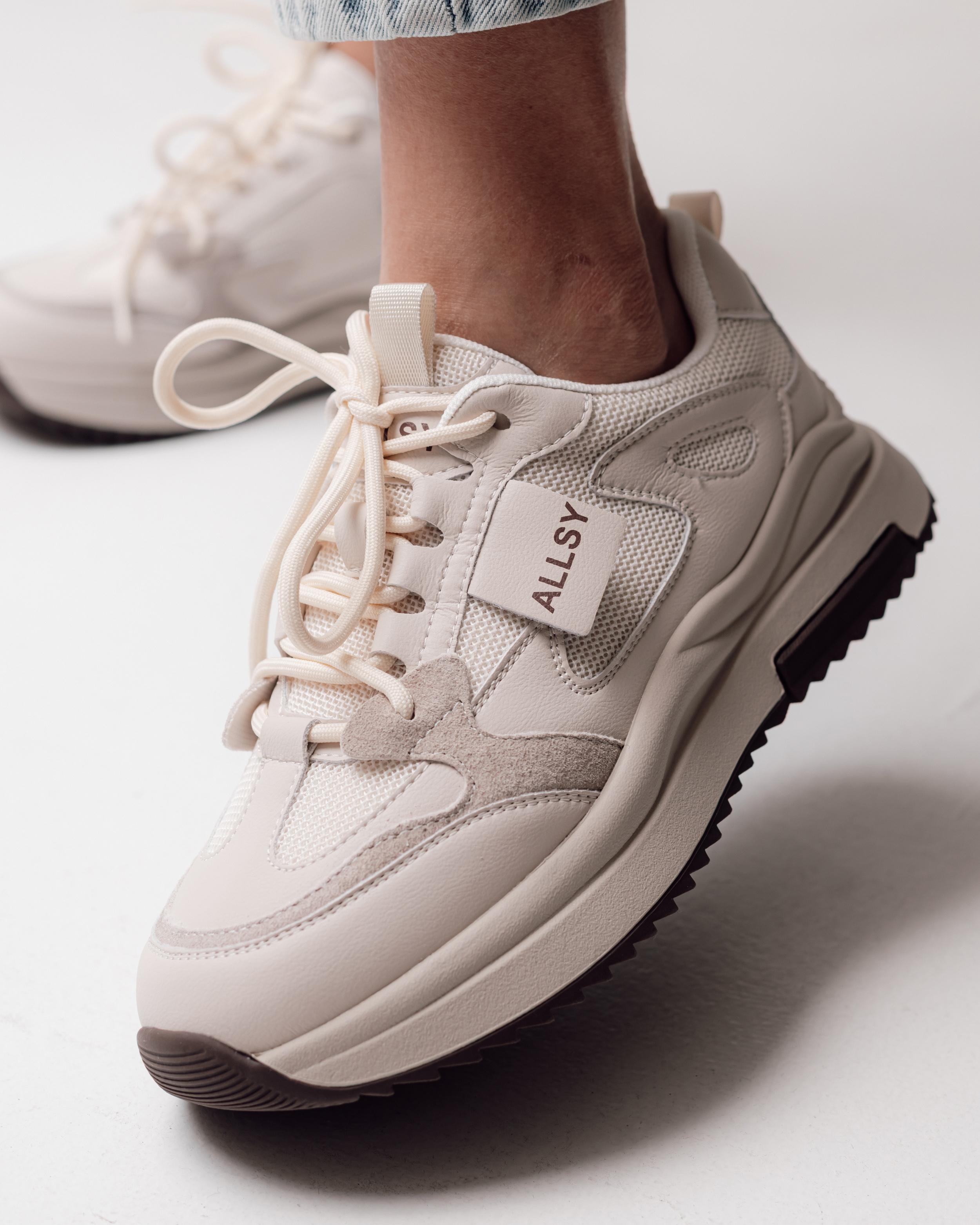 

Women s sneakers Allsy 197249 37 beige leather textile 39 бежевий