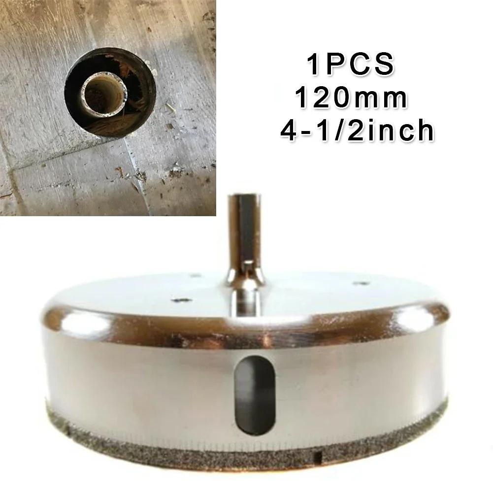 4-1/2 Inch Diamond Tippedile Drill Bit for Ceramic Glass with Coolant Guide - Compatible with Handheld & Vertical Drilling Rigs