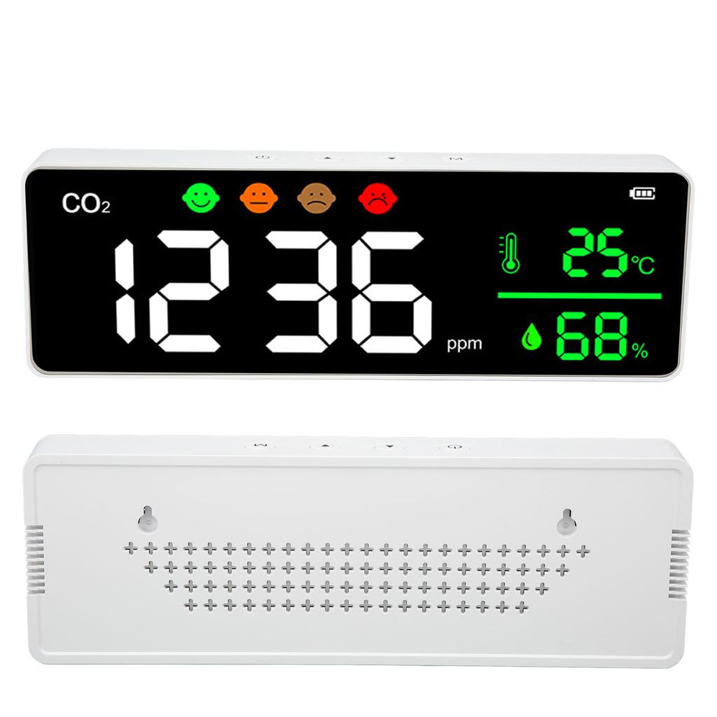 LED Screen Air Quality Monitor Wall Mount Digital Temperature CO2 Concentration Detector DM1306