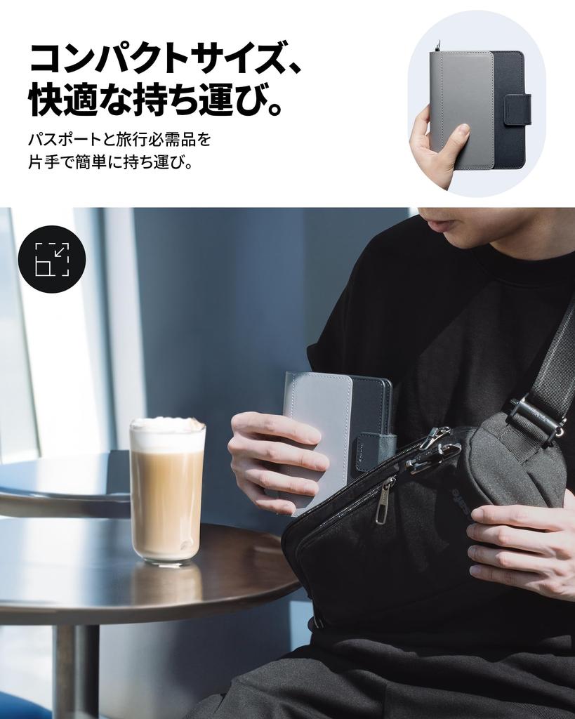 Caseology Passport Case with Stand Travel RFID SIM Pocket Mulberry Indigo Function, Multi-Storage Wallet, Blocking, Anti-Skimming, Pin, Multi-Function