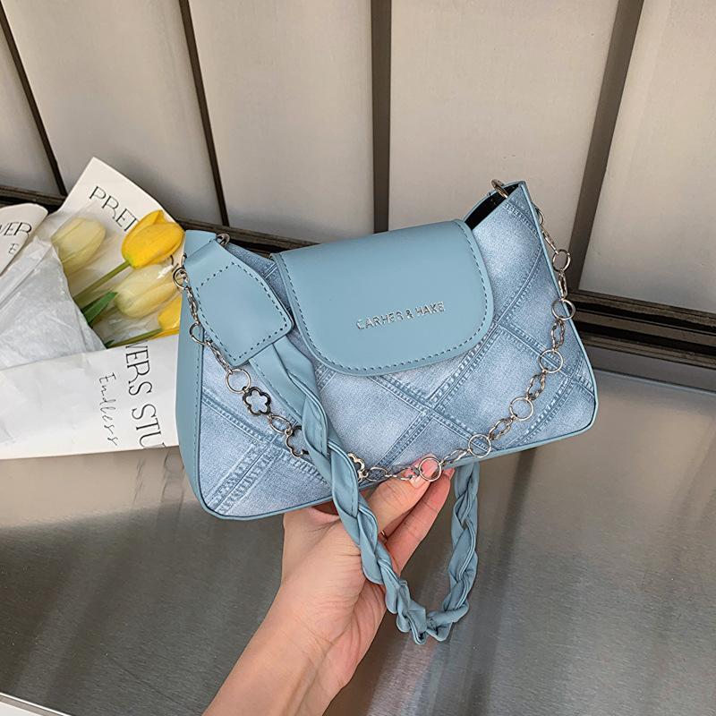 

Сумка под мышкой, повседневная модная сумка-мессенджер, популярная сумка этого года, женская осенняя новинка 2025 года, модная нишевая сумка на плечо синий