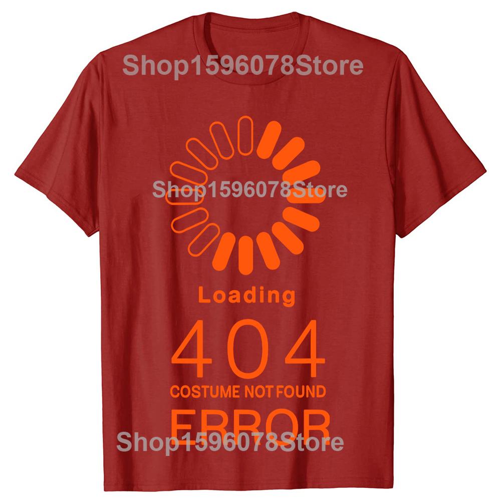 Error 404 Costume Not Found Funny Programmer Halloween Graphic T Shirts Men Women Pure Cotton Streetwear Tee Shirt Short Sleeve