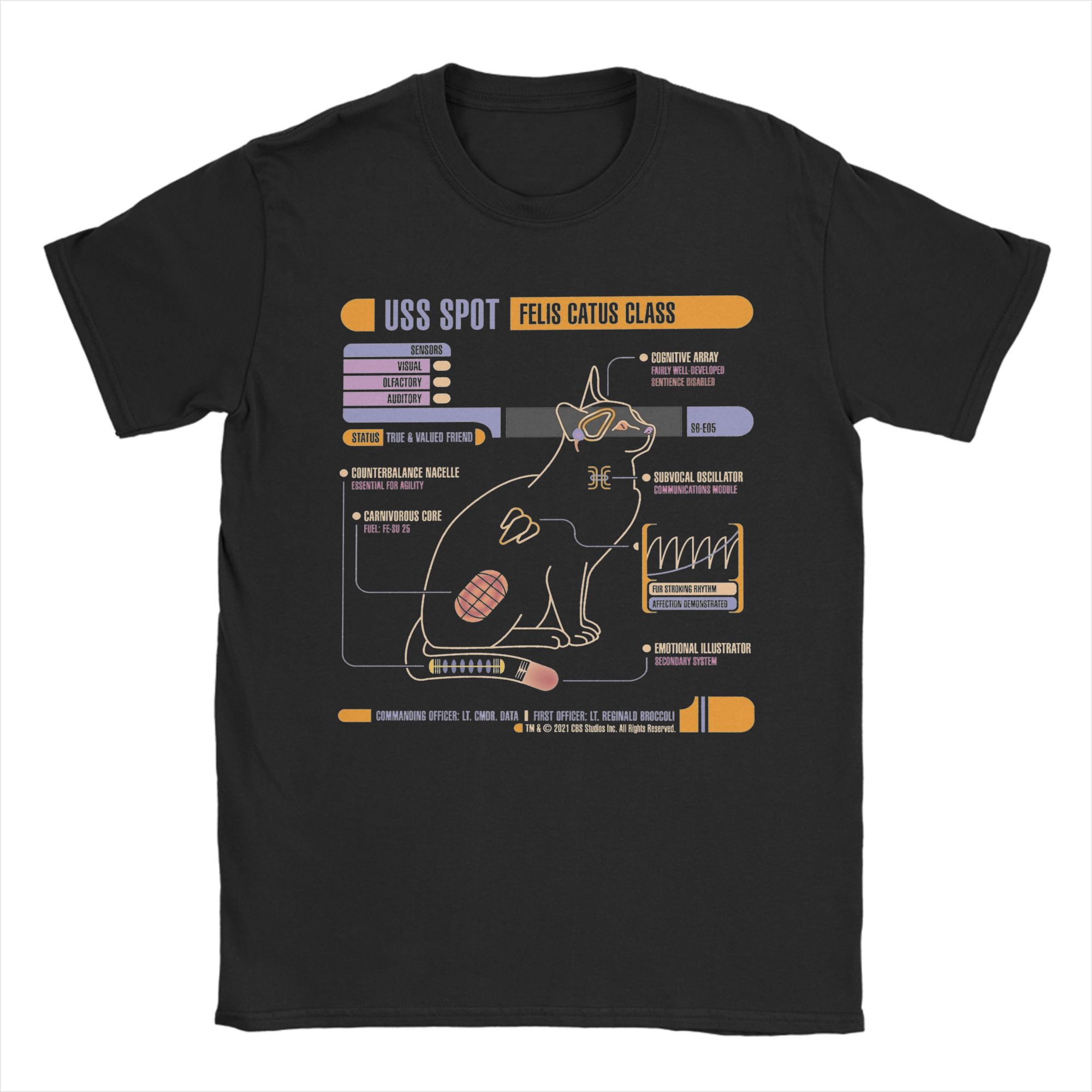 USS Spot Stars Treks Cat T Shirt for Unisex Women 100 Cotton Vintage TShirt O Neck Tees Short Sleeve Clothes Adult S