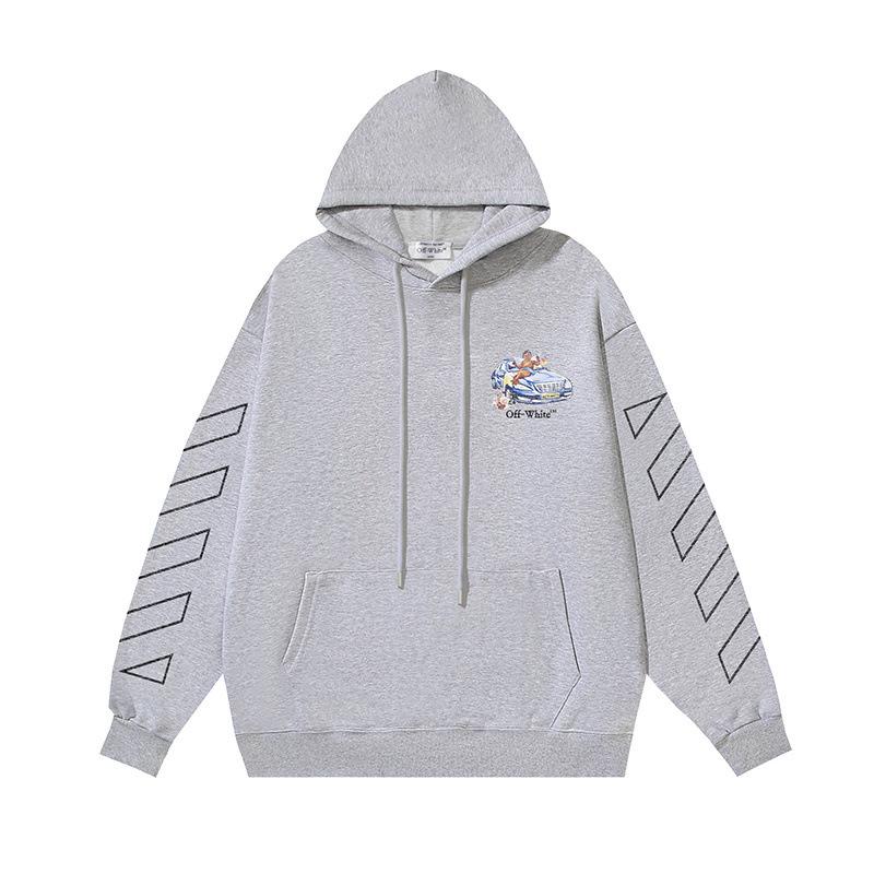 Off-White 2025 Autumn/Winter New Angel Sports Car Arrow Printed Hoodie Hoodie for Men and Women