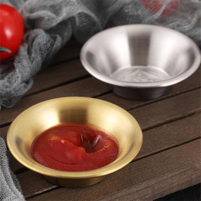 Stainless Steel European-Korean Style Sauce Bowl for Dipping, French Fries, Ketchup, and Salad Dressing.