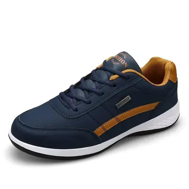Casual Shoes Mens Outdoor Sport Tennis Sneakers Lightweight Comfortable Lace Up PU Trainer Formal Walking Flats for Men