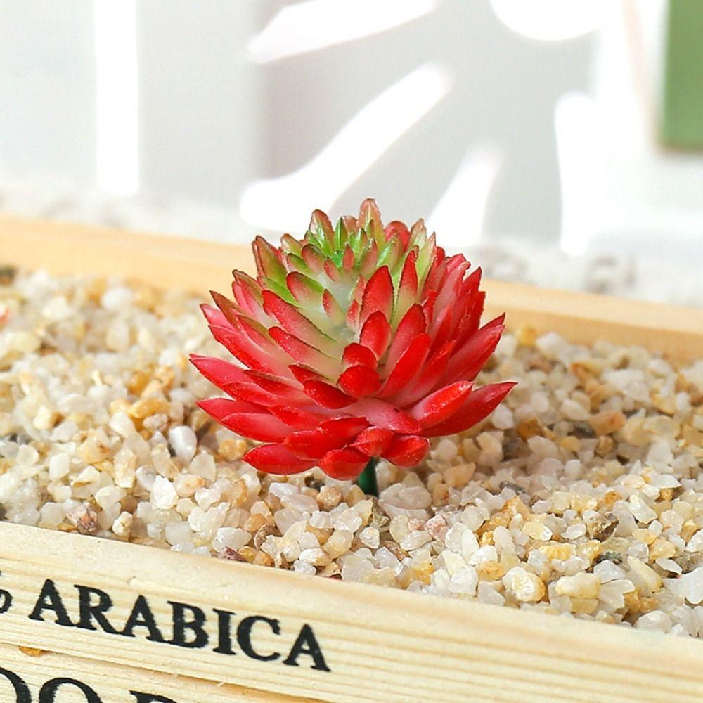 

2 шт. Реалистичные искусственные суккуленты с флокированием, мини-имитация цветочных растений, декор для вечеринки red-ordinary