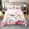 Lovely Bohemian Style Cup Shaped Tea Party Soft Duvet Cover Quen Sized Dimensions Children Kids Rom Decor Watercolor Cofe Beding Cup 3 Piece Set