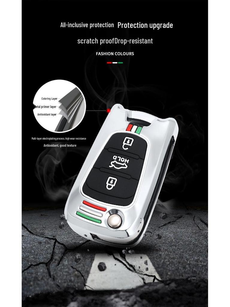 Hyundai Elantra Key Case for Langdong, Reina, Ix35, Ruiyi, Sonata 8 - Folding Old Buckle Shell Bag