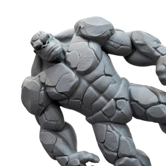 3D Printed Stone Gorilla Statue, Rock Muscle Figure with Heavy Base, Creative Desk Decor, Home Office Ornament, Unique Gift for Men Boys
