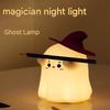 Soft Silicone Night Lamp with Tap-Activated Control and Rechargeable Power, 30 Minutes Auto Off, Halloween Pumpkin Light for Bedsides, Desk, or