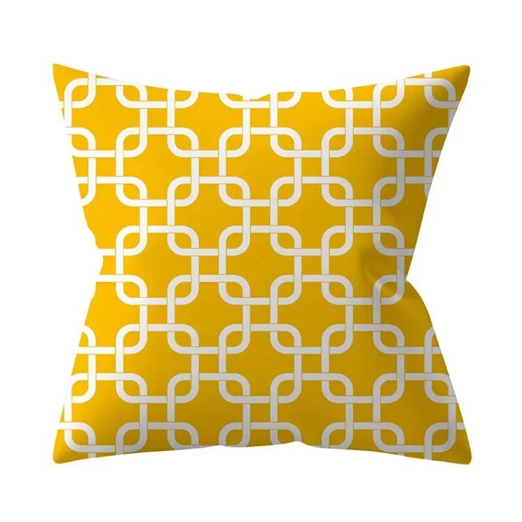 New Nordic Geometry Yellow Cushion Cases Modern Fashion Abstract Art Pillows Case Sofa Car Couch Decorative Throw Pillow 45x45cm