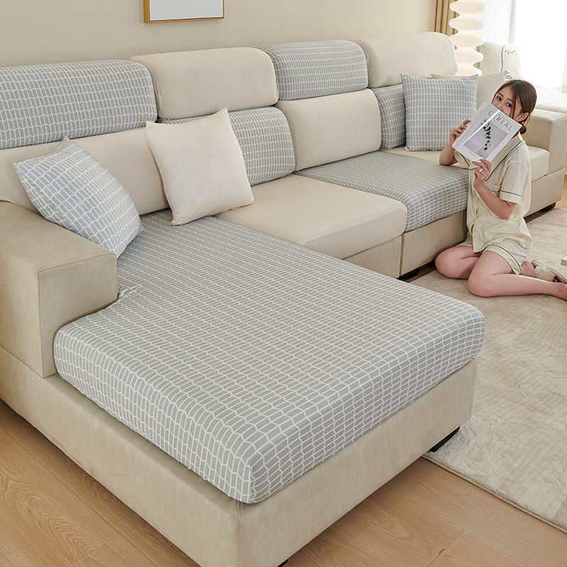 Summer Ice Silk Sofa Cover Full Cover New Anti-Slip Sofa Cushion Cover Elastic Sofa Cover Thickened