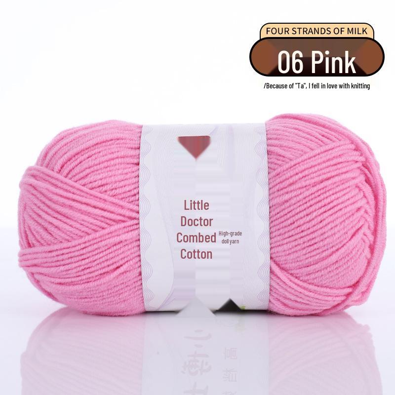 40g 4-Ply Combed Milk Cotton Yarn - Little Doctor, Medium-Thick for DIY Knitting Projects: Dolls, Cushions, Blankets
