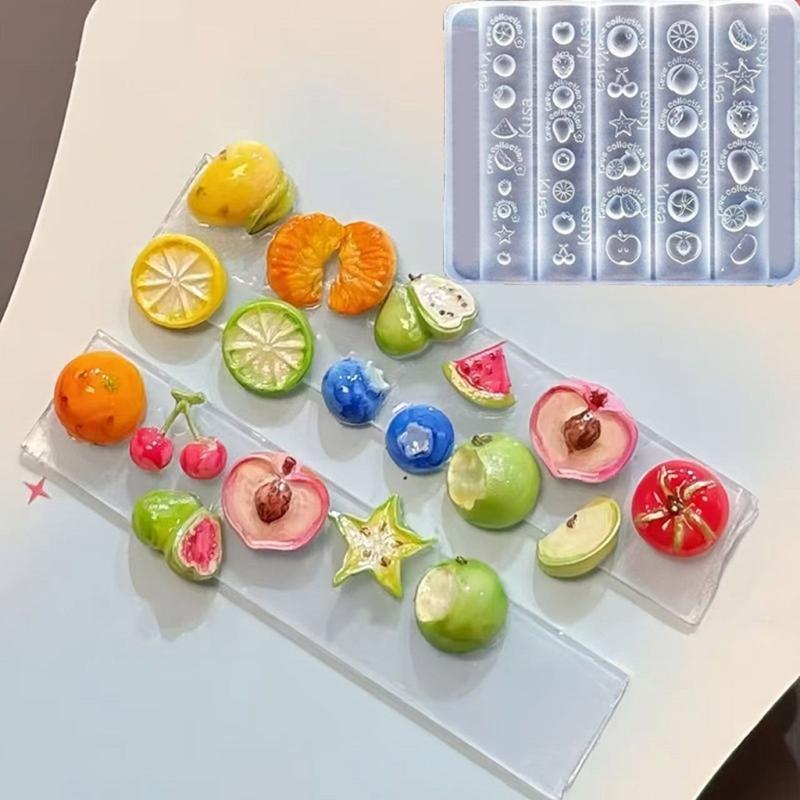 Reusable Silicone Nails Art Mold For Fruit Carving DIY Nails Decoration Accessories Nail Stencils for Women
