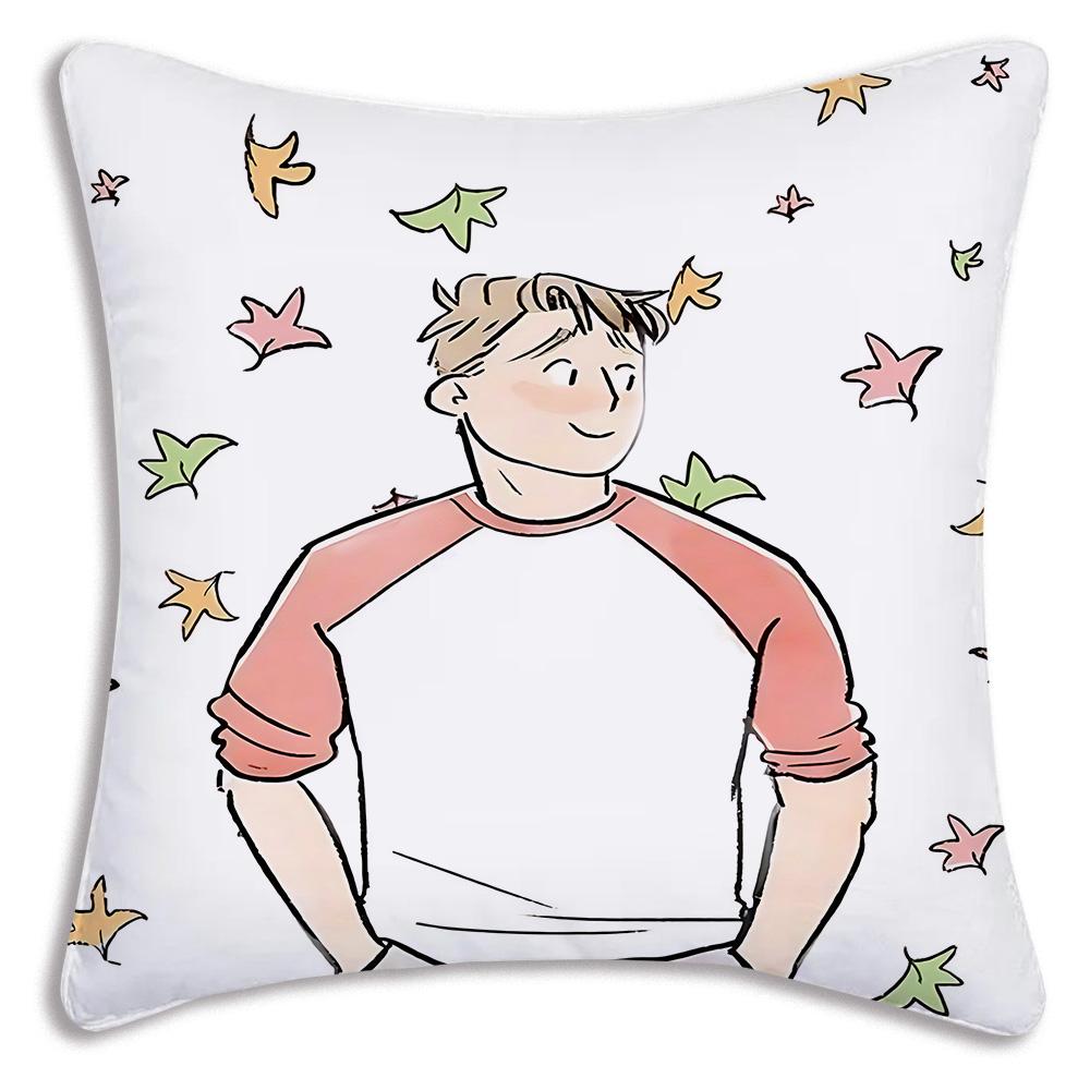 Cute anime For Heartstoppers Pillow Covers Cartoon Sofa Decorative Home Double-sided Printing Short Plush Cute Cushion Cover