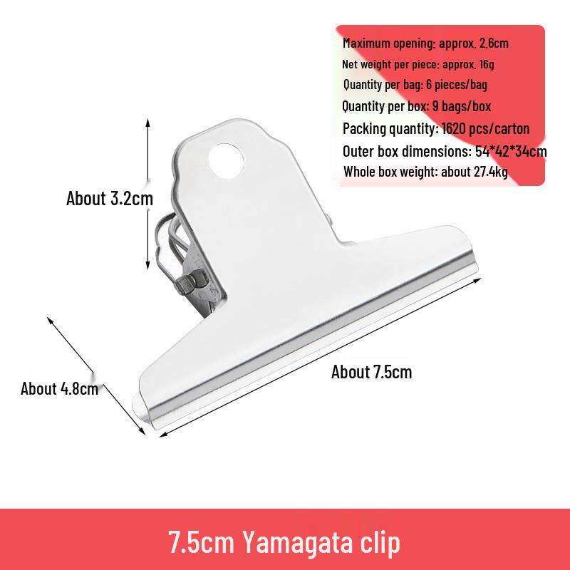 Stainless Steel Mountain-Shaped Strong Swallowtail Clip for Documents