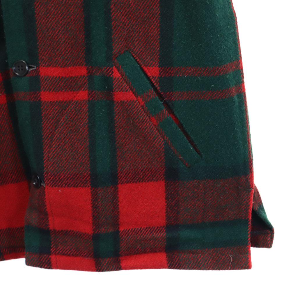 L.L.BEAN 70er Wollmischung Kursivschrift Etikett Vintage Karo Langarm Hemdjacke Herren Gebraucht