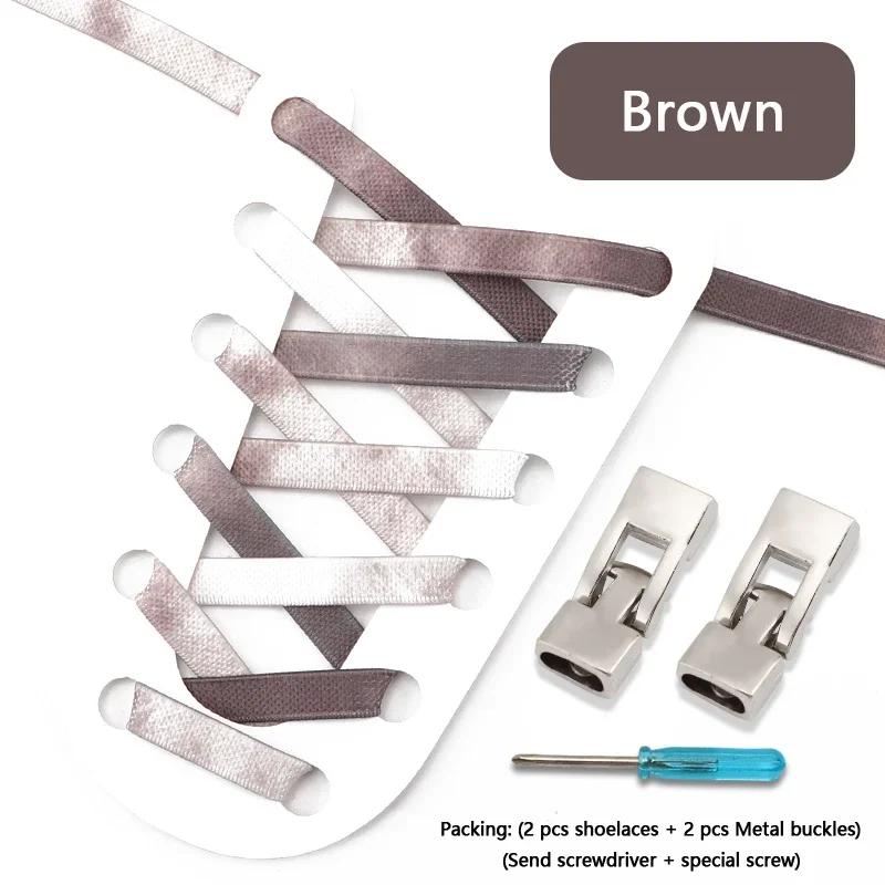 No Tie Shoe Laces Metals Croos Locks Elastic Shoelaces for Sneakers Fashion Convenient Lazy Shoes Lace Accessories 1 Pair