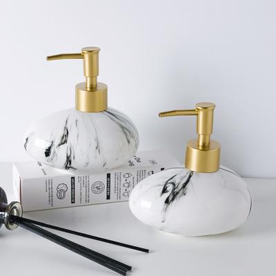 Creative Marbled Ink Dots Ceramic Lotion Bottle Bathroom Accessories Gold Press Shampoo Bottling Container Soap Dispenser Home