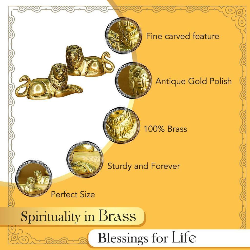 100% Reines Messing Löwen-Schauobjekt für Heimdeko Wohnzimmer Dekoartikel | Schauobjekte Geschenkartikel für Heimdekoration