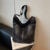 Jeanstasche Damen Tasche Große Kapazität Retro Kontrast Tragetasche Schulter Crossbody Tasche