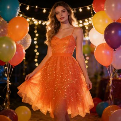 Women Skirt Starry Sky Pattern Double Layer Mesh High Waisted Skirt with Irregular Hem Asymmetrical High Slit Party Performance Skirt