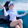 Costume da Bagno e Muta da Sub Coreana a Manica Lunga da Donna - Due Pezzi Protezione Solare Medusa e Tuta da Surf per Snorkeling con Pantaloni Lunghi.