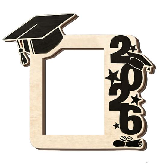 Graduation Memorial Wooden Photo Frame Class of 2026 Solid Wood