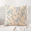 Simple Bow Tie Cushion Cover Linen Organic Fabric DoubleSided Printing Sofa Breathable Home Decor Gift Pillow Case