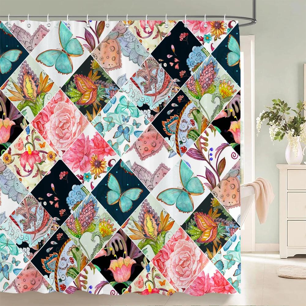 Tropical Plants Animals Bathroom Curtains Green Leaf Plant Waterproof Polyester Shower Curtain Nordic Home Bath Room Decoration