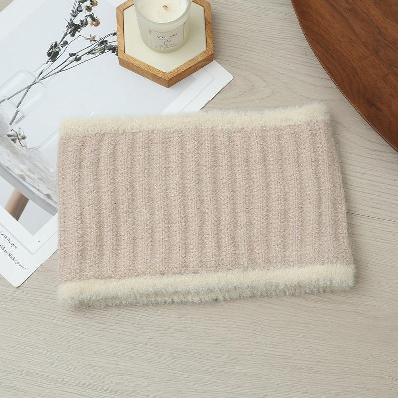 New Autumn and Winter Two Color Plush Bow Warm Basin Hat Versatile Bright Silk Rabbit Hair Basin Hat Can Scarf Cold Proof Set