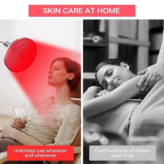 Rotlichttherapie für den Körper, 660nm Tiefrotlichttherapiegerät mit Ständer, LED-Rotlichtlampe für Gesicht, Haut, Muskel-Schmerzlinderung, Hautpflege zu Hause.