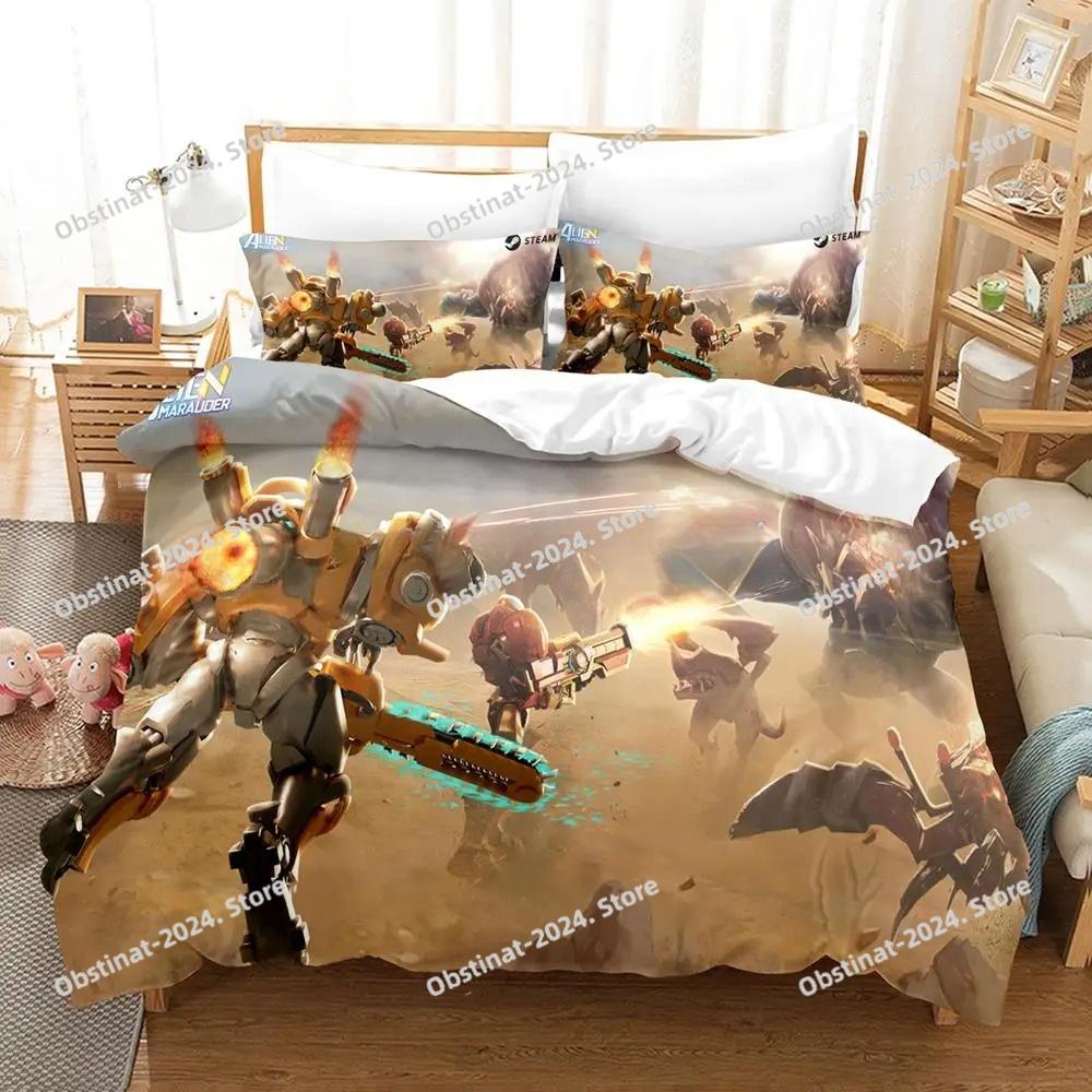 2023 Alien Marauder Bedding Set Single Twin Full Queen King Size Bed Set Aldult Kid Bedroom Duvetcover Sets Anime Bed Sheet Set
