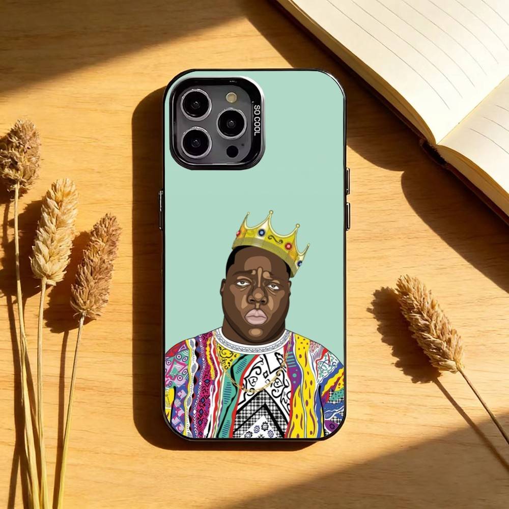 B-Biggie Smalls B-BIG Art Phone Case For iPhone17,16,15,14,13,12,11 Plus,Pro Max Black Candy silver phone case
