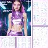 Kpop Hunter Laser Tattoo Sticker Lumii Temporary Tattoo Sticker Facial Body Fashion Decoration Halloween Party Gift