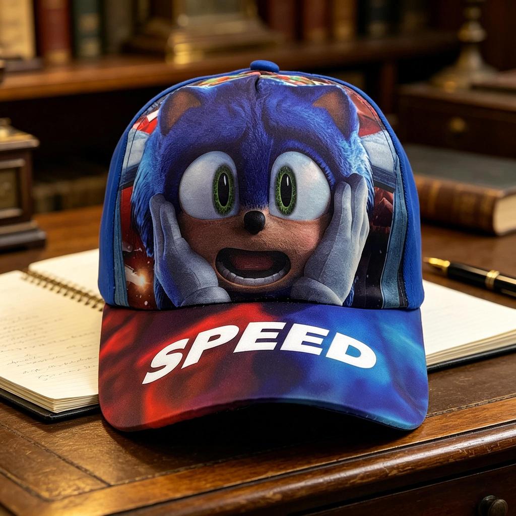 Miniso Sonic The Hedgehog Cartoon Character Hat Children's Boys' and Girls' Baseball Cap Beak Hat