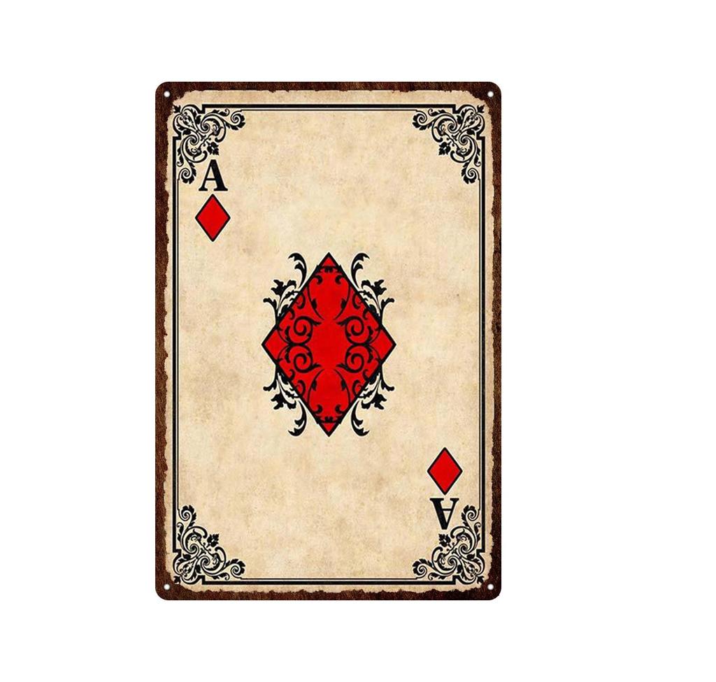 Music Guitar Poker Tin Sign Vintage Plate Poster Art Wall Plaques Decor Metal Signs Indoor Bar Casino Art Decor Plate Posters