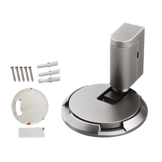 Magnetic Door Stopper No Drilling Silent Floor Door Stop with Screws Adhesive Adjustable Mechanical Magnetic Door Stopper for Home Safety