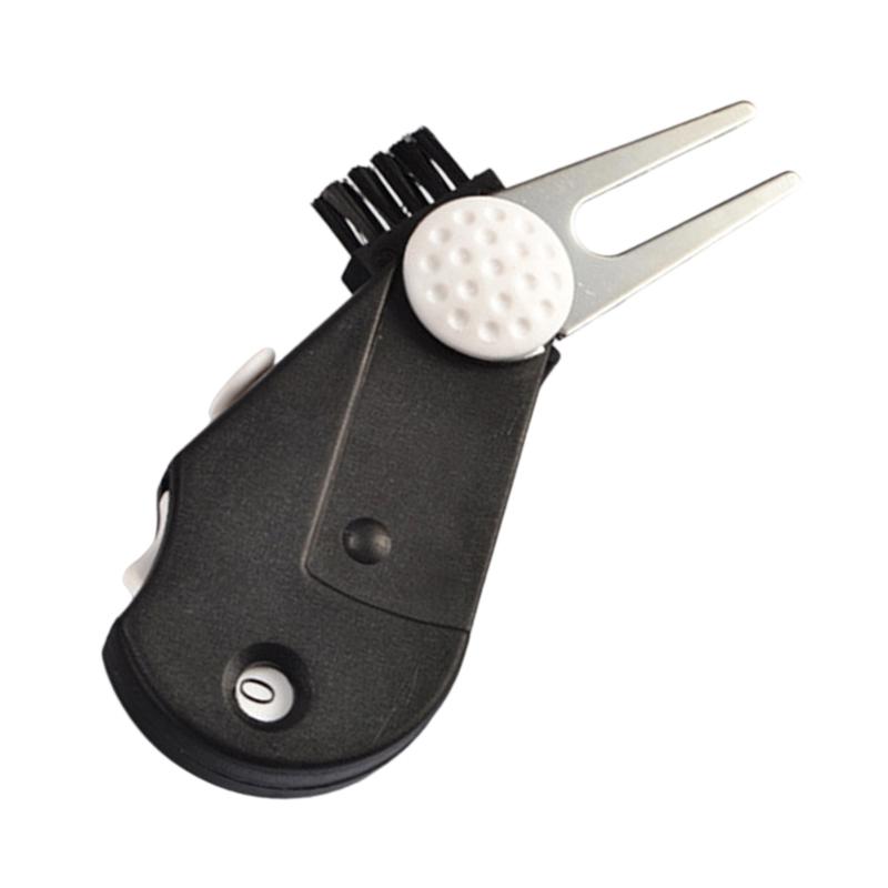 

Portable Golf Repair Tool Pitch Brush 5 in 1 Folding Golf Divot Repair Tool Score Counter Golf Green Fork Grooves Cleaner 1