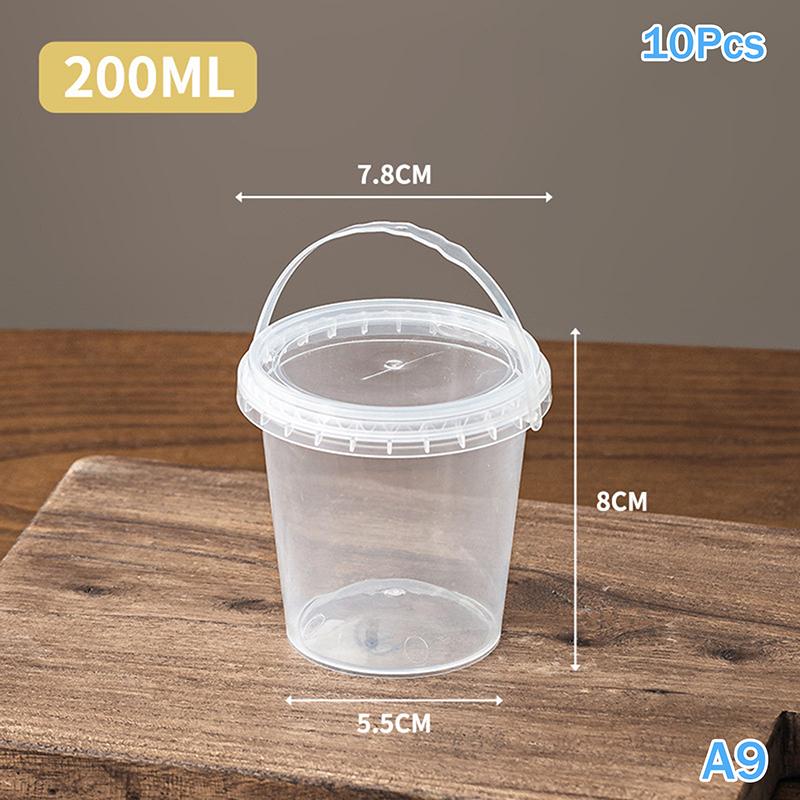 10Pcs Dessert Cup With Spoon With Lid Transparent Cups For Dessert Ice Cream Pudding Yogurt Cups Mousse Cake Box Container