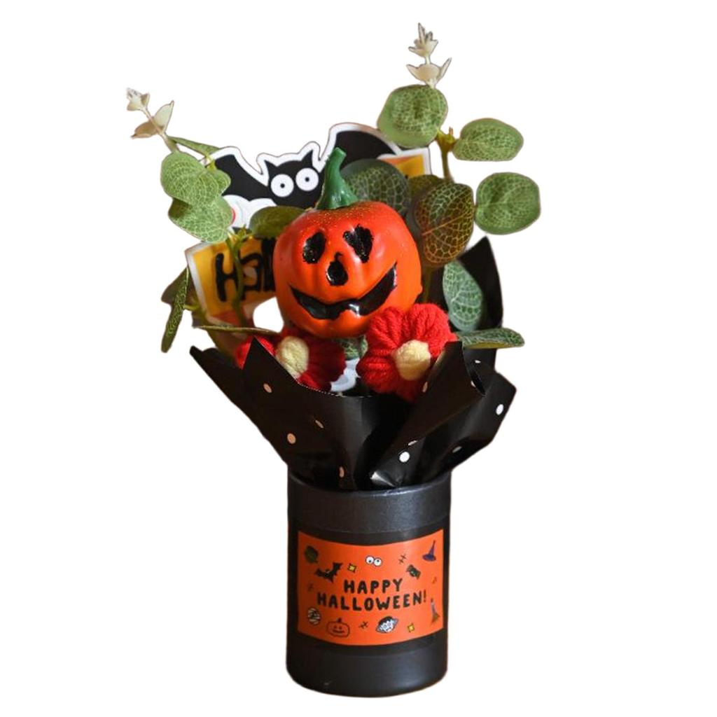 Halloween Pumpahuvud Bukett Bordscenterstycken Handgjorda Kreativa Mini Dekorativa för Festtillbehör Bord Heminredning Vänner