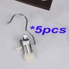 5-pack Three-word Clips Single and Double Glue Multi-function Hook Clips Stainless Steel Pants Clips Household Seamless Storage Metal Clothespins