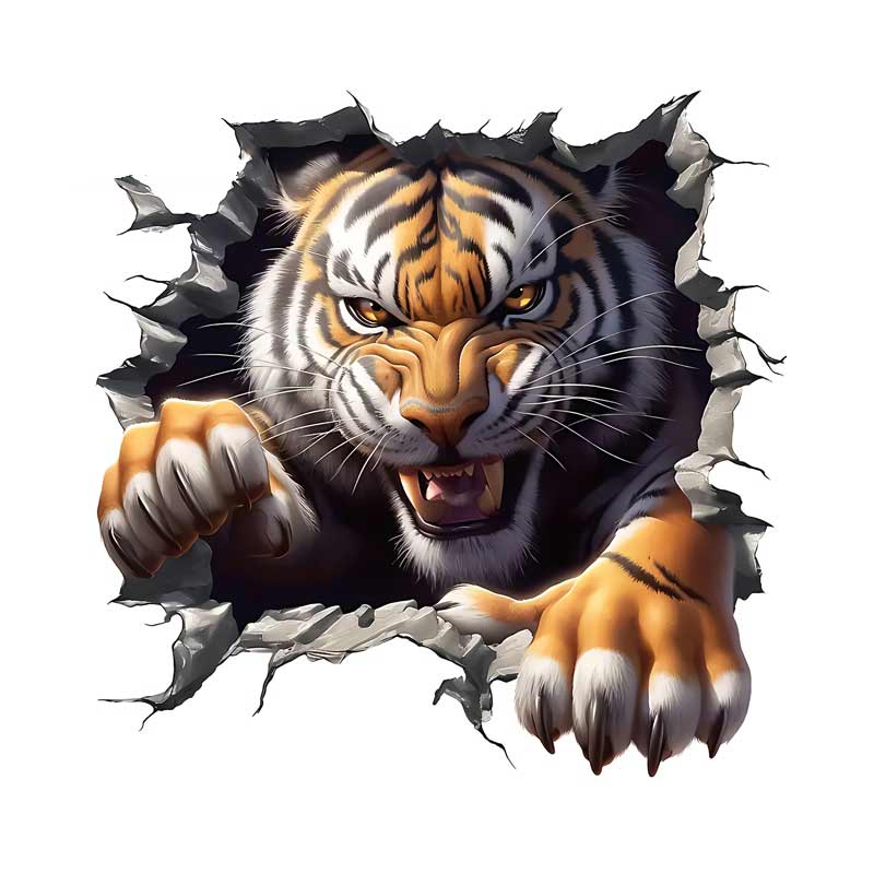 Fierce Tiger Car Sticker Vinyl Decal Waterproof Rear Window Motorcycle Camper Bumper Truck Laptop Decoration X15