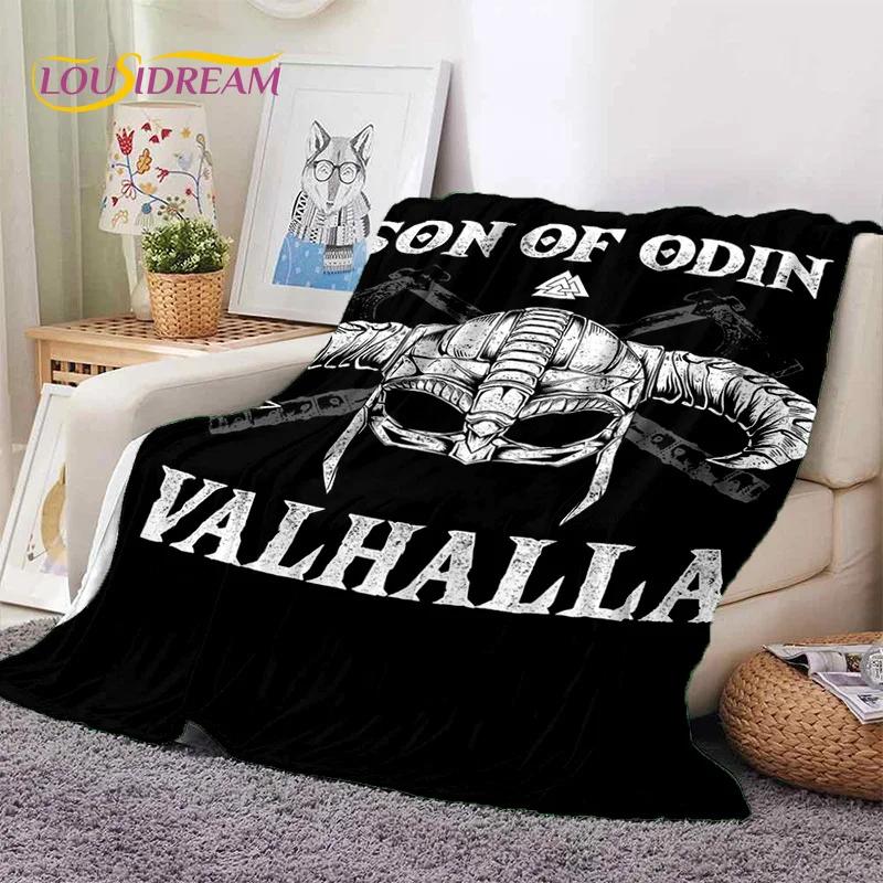 Nordic Viking Odin Valhalla Valknut Soft Blankets,Keep Warm Throw Blanket Comfortable Blanket for Picnic Beds Sofa Home Bedroom