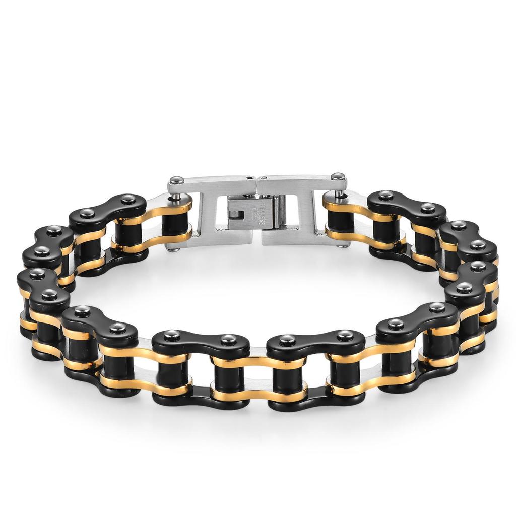 European-American Style Bicycle Chain Bracelet: Creative Rock Hip Hop Jewelry for Men & Women In Stainless Steel