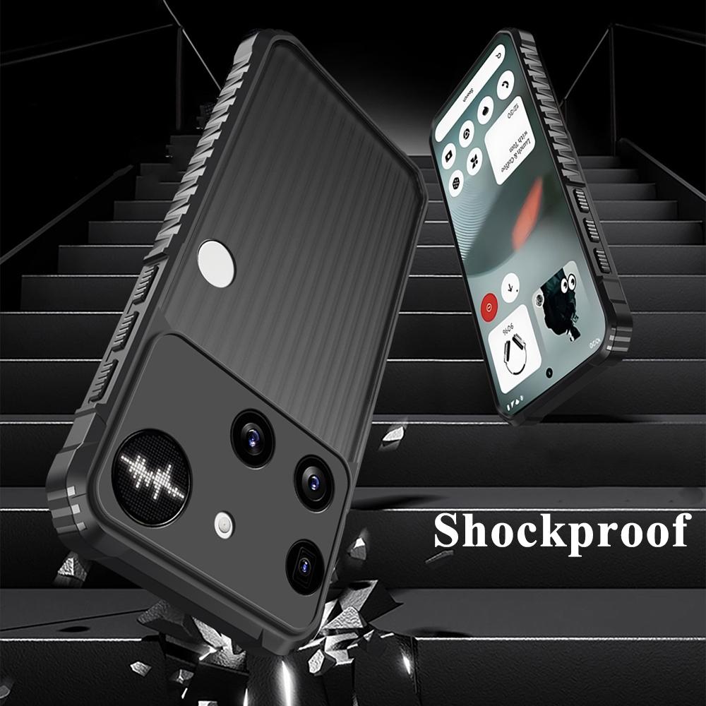 KEYSION Heavy Duty Shockproof Phone Case for Nothing Phone 3 Soft Silicone+PC Translucent Matte Cover for Nothing Phone 3A Pro