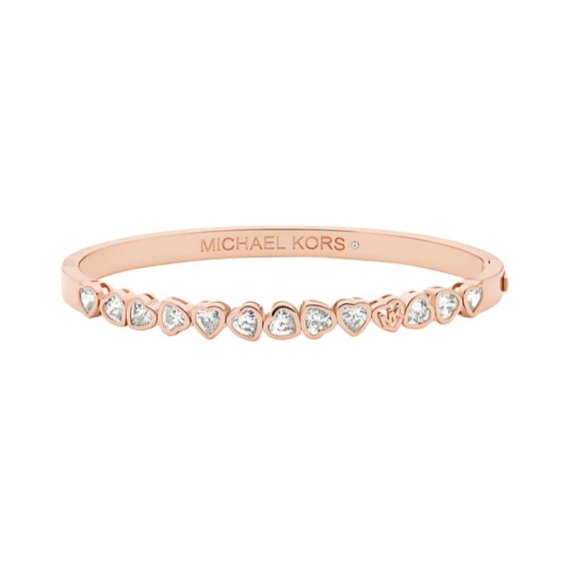 MICHAEL KORS Pavé heart-shaped design brass bracelet unisex couple style rose gold золотой