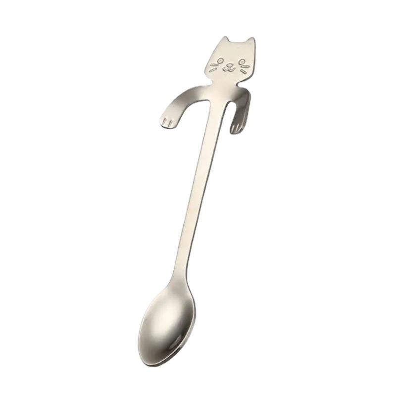 304 Stainless Steel Cat Hanging Coffee Spoon for Café and Home