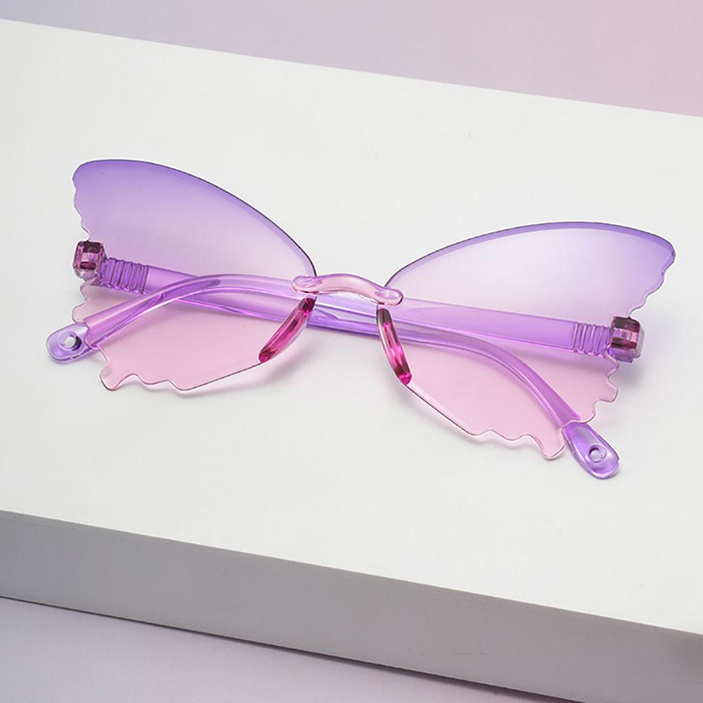 Fashion Rimless Butterfly Children's Sunglasses Trendy Kids Boys Girls Outdoor Cute Casual Sun Glasses Baby Travel UV400 Shades